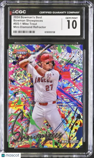 2024 Best Mike Trout Mini-Diamond Refractor Bowman Showpieces #BS-1 CGC 10 Los Angeles Angels