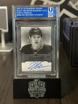 Upper Deck 2025-26 Splendor B&W Bordered Purple Auto BWBD-MS Schaefer 2/2