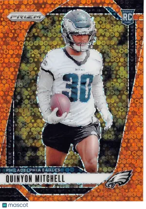 2024 Panini Prizm Football Quinyon Mitchell Orange Disco Rookie RC #381 Philadelphia Eagles