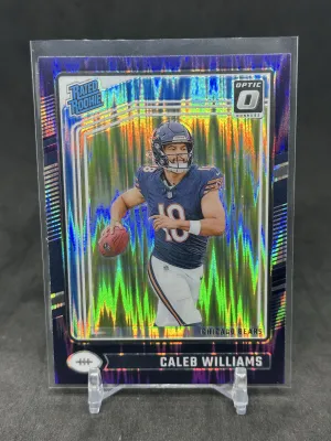 Caleb Williams 2024 Panini Donruss Optic Rated Rookie Purple Shock Prizm #201 Bears