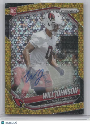 2025 Panini Prizm Football Will Johnson #370 Autograph Gold Disco RC 05/10