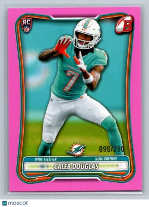 2026 Bowman Caleb Douglas #142 Pink Rookie 096/250 Miami Dolphins
