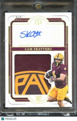 Cam Skattebo 2025 Panini National Treasures Collegiate RC Memorabilia Auto /2 Arizona State Sun Devils
