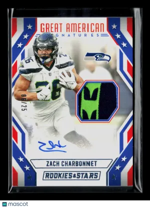 2024 Panini Rookies & Stars Zach Charbonnet #GAS-ZCT 06/25 Memorabilia Auto
