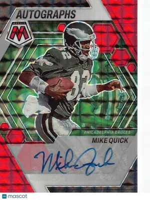 2023 Panini Mosaic Mike Quick Red Auto #AM-MQ Philadelphia Eagles