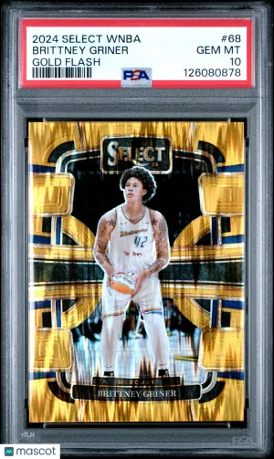 Graded 2024 Panini Select WNBA Gold Flash #68 Brittney Griner PSA 10 Phoenix Mercury