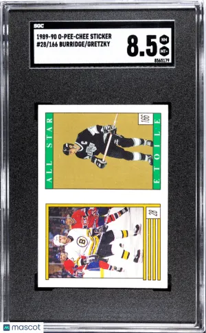 1989 O-Pee-Chee Sticker Burridge Gretzky #28/166 SGC 8.5