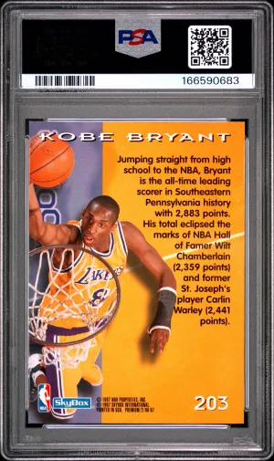 1996 Skybox Premium Kobe Bryant #203 back