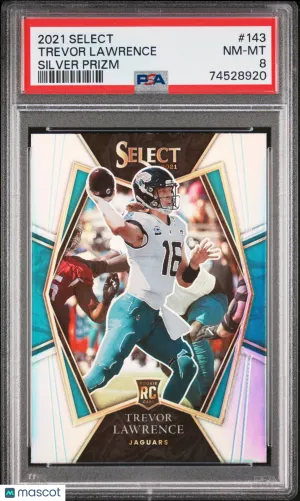 2021 Panini Select Trevor Lawrence Silver Prizm Rookie #143 PSA 8 Jacksonville Jaguars