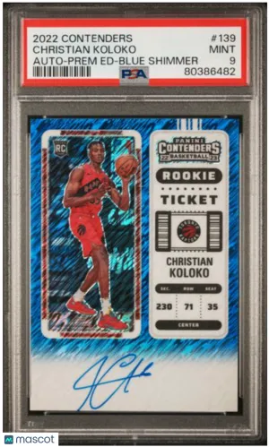 2022 Panini Contenders Christian Blue Shimmer /21 Rookie PSA 9