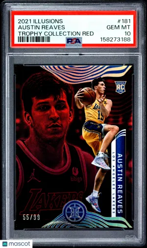 2021 Panini Illusions Austin Reaves #181 Trophy Collection Red /99 front