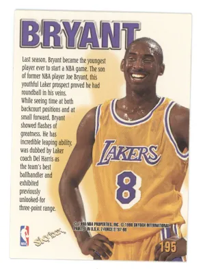 1997 SkyBox Z-Force Kobe Bryant #195 Zupermen back