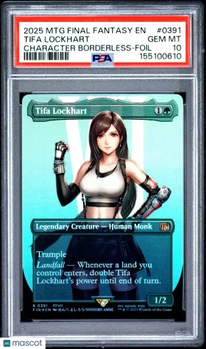 2025 Magic The Gathering Final Fantasy Tifa Lockhart Character Borderless-Foil PSA 10 #0391