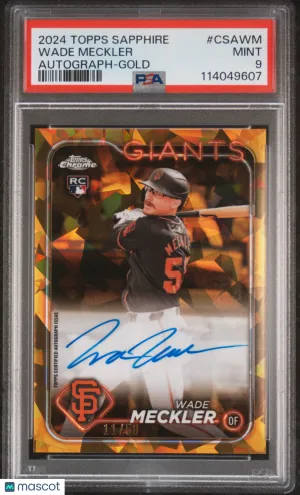 2024 Topps Chrome Sapphire Auto Wade Meckler Gold /50 Rookie 11/50 PSA 9