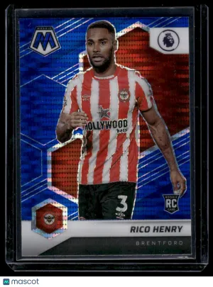 2021-22 Panini Mosaic Premier League Brentford Rico Henry #77 Mosaic Blue SN #/99