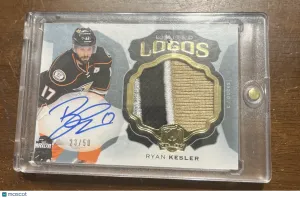RYAN KESLER Upper Deck The Cup 2016-17 Limited Logos #23/50 Patch Auto 4 Color