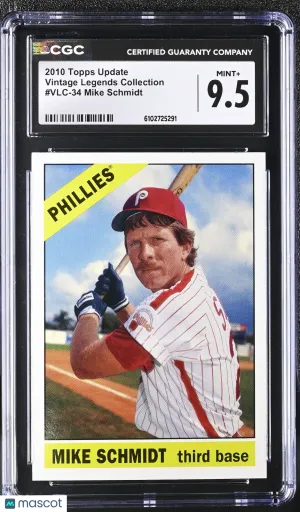 2010 Topps Update Mike Schmidt Vintage Legends Collection #VLC-34 CGC 9.5 Philadelphia Phillies