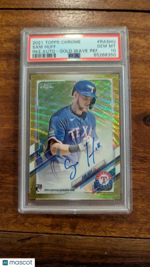 Sam Huff 2021 Topps Chrome Rookie Auto #RASHU-Gold Wave Refractor /50 PSA 10