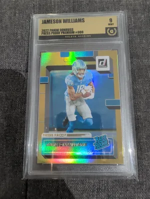 Jameson Williams 2022 Donruss Press Proof Premium Rc PSA 9 Lions