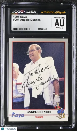 1991 Kayo Angelo Dundee #004 Auto CGC Authentic JSA Auto Grade 8
