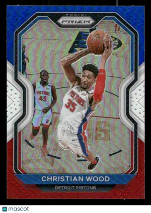 2020-21 Panini Prizm Christian Wood #217 Red, White and Blue Prizms