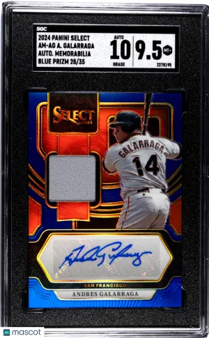 2024 Panini Select Andres Galarraga Autograph Mem. Blue Prizm 35 /35 #AM-AG SGC 9.5 San Francisco Giants