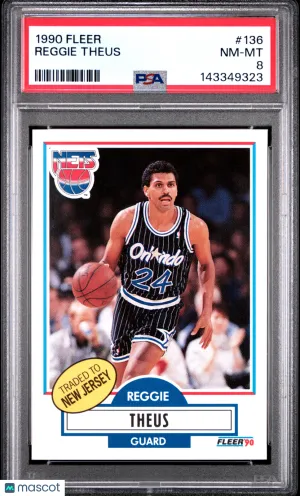 1990 Fleer Reggie Theus #136 PSA 8