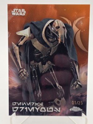 GENERAL GRIEVOUS 2025 TOPPS CHROME STAR WARS #AV-49 REBEL ORANGE VARIATION 01/25