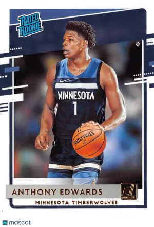 2020-21 Panini Donruss Basketball Anthony Edwards Rated Rookie Rookie #201 Minnesota Timberwolves