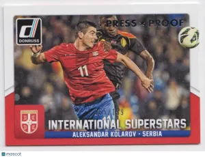 2015 Donruss International Superstars Silver Press Proof #56 Aleksandar Kolarov Serbia /199