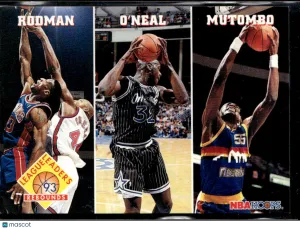 1993 SkyBox NBA Hoops Dikembe Mutombo Shaquille O'Neal Dennis Rodman #284