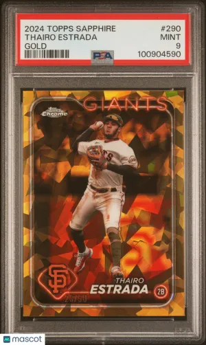 2024 Topps Chrome Sapphire Thairo Estrada Gold PSA 9