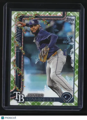 Junior Caminero 2024 Topps Holiday #H3-Holiday Green Plaid