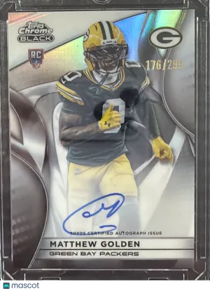 2025 Topps Chrome Black Football Matthew Golden #RAU-MGO Refractor /299 RC