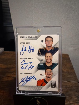 2016 Donruss Elite #PPT-GWL Jared Goff / Carson Wentz / Paxton Lynch Pen Pals