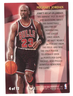 1996 Fleer Stackhouse's All-Fleer Michael Jordan #4 back