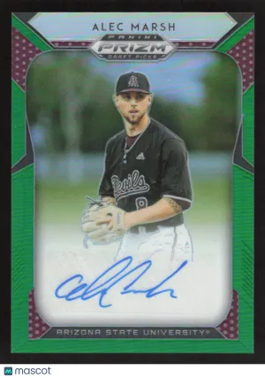 2019 Panini Prizm Draft Picks Alec Marsh #87 Autographs Green AU
