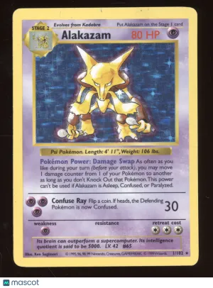 1999 Base Set Alakazam Holo Rare #1/102