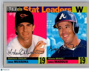 1996 Collector's Choice 6 Mike Mussina / Greg Maddux Silver Signature