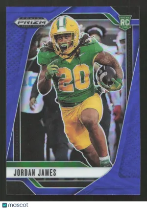 2025 Panini Prizm Draft Picks Jordan James #98 Prizms Blue SN
