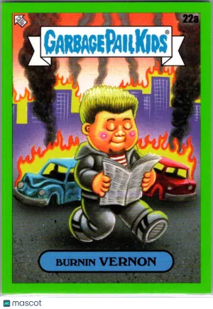 Burnin Vernon 2025 Topps Garbage Pail Kids x Green Day Green Border #22a