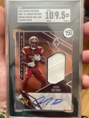 Panini Phoenix Jahan Dotson Rising Rookie Mat. Sig. Gloves 30/99