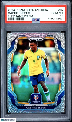 2024 Panini Prizm Conmebol Copa America Gabriel Jesus #37 Elephant PSA 10