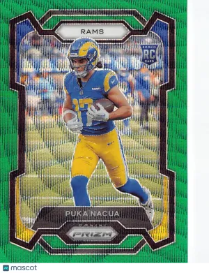 2023 Panini Prizm Puka Nacua Green Wave Rookie RC #357 Los Angeles Rams