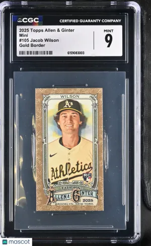2025 Topps Allen & Ginter Jacob Wilson #105 Gold Border Mini CGC 9