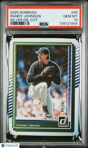 2025 Panini Donruss Randy Johnson #65 Silver Die Cut /75 PSA 10 front