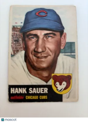 1953 Topps Hank Sauer #111 Nicely Centered Light Crease