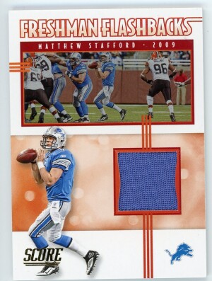 2020 Score Matthew Stafford Freshman Flashbacks Material ***creased see description***