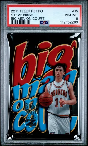 2011 Fleer Retro Big Men On Court Die-cut Steve Nash #15 PSA 8