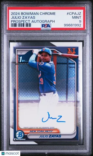 2024 Bowman Chrome Prospect Autographs Julio Zayas PSA 9